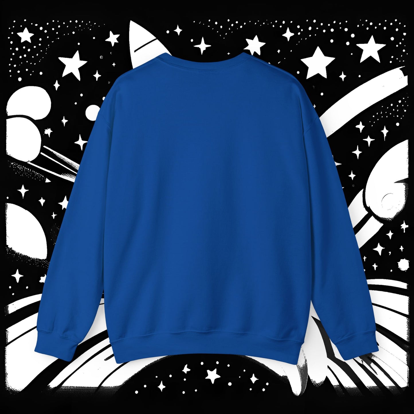 Galactic Chonk - Space Themed Cat Graphic Crewneck Sweatshirt