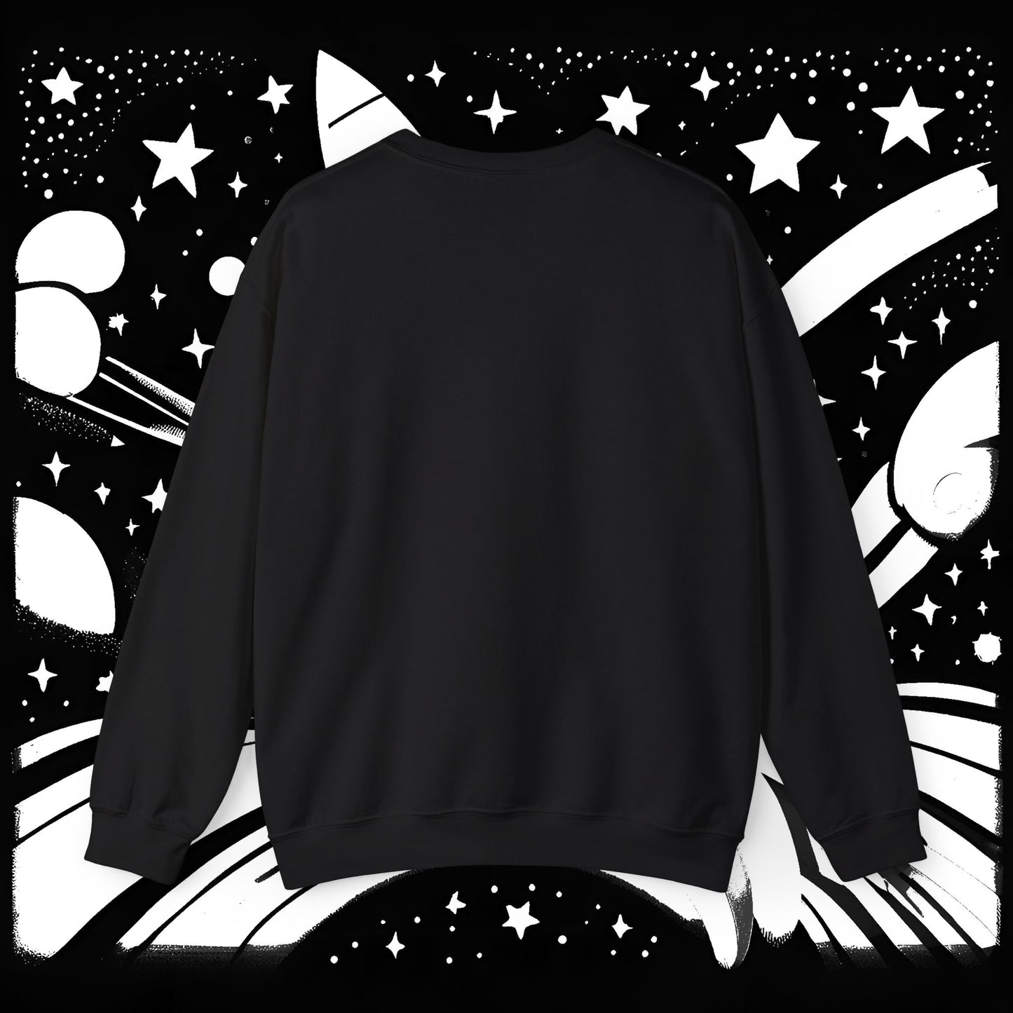 Galactic Chonk - Space Themed Cat Graphic Crewneck Sweatshirt