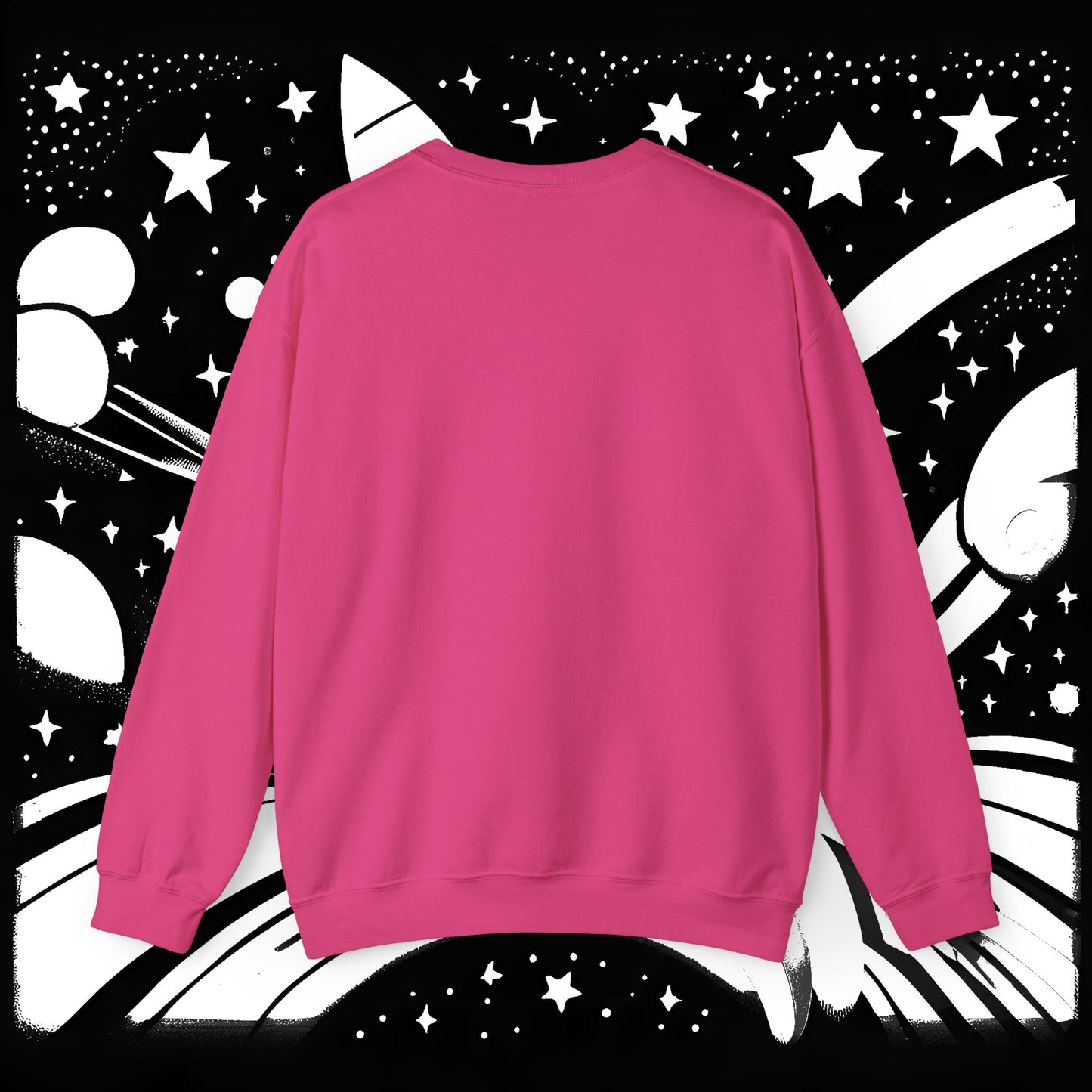 Galactic Chonk - Space Themed Cat Graphic Crewneck Sweatshirt