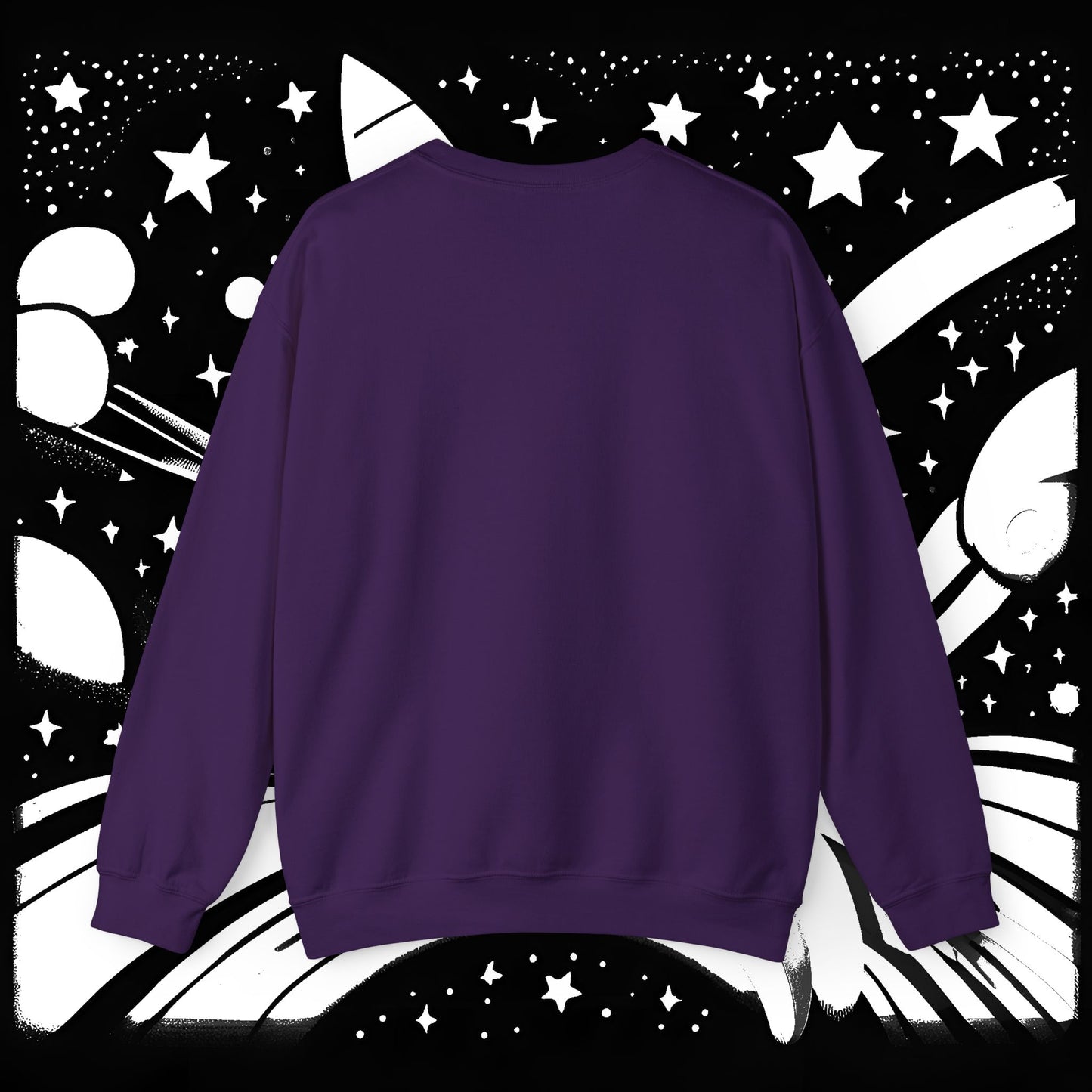 Galactic Chonk - Space Themed Cat Graphic Crewneck Sweatshirt