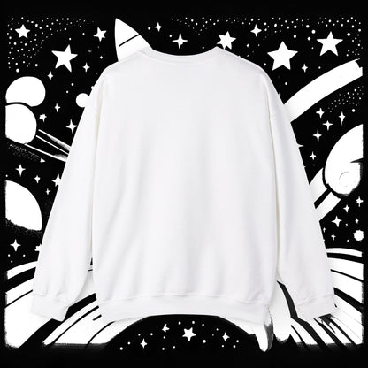 Galactic Chonk - Space Themed Cat Graphic Crewneck Sweatshirt