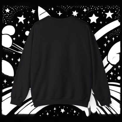 Galactic Chonk - Space Themed Cat Graphic Crewneck Sweatshirt