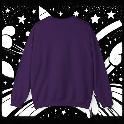 Galactic Chonk - Space Themed Cat Graphic Crewneck Sweatshirt